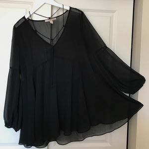 Forever 21: Sheer Gauze Peasant/Boho Tunic Blouse
